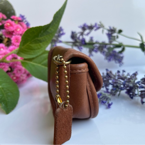 Vintage Coach Mini City Key Fob Coin Purse In British Tan Leather 7105- VGC - Picture 10 of 16